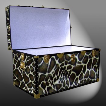 05-198 G FAUX GIRAFFE 36 Deep Storage Trunk with ABS Trim